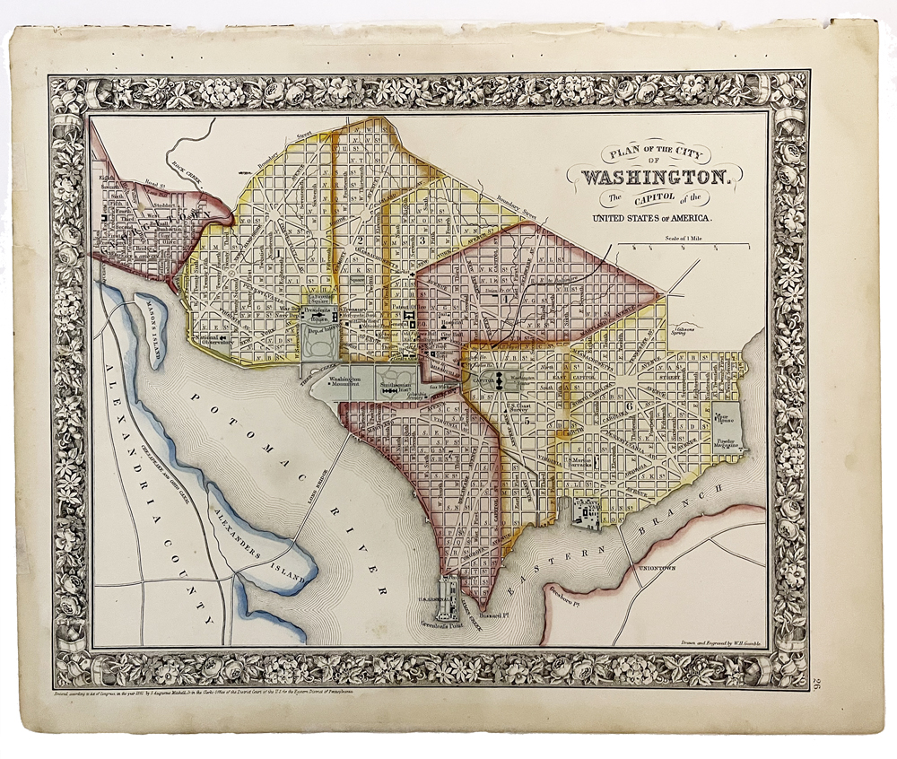 Vintage REU Sterling/Enamel District of Columbia Map G 