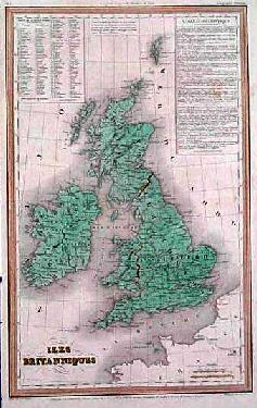 English Landkarte Britische England Antik Alt Farbe Fun Atlas Poster Bild 