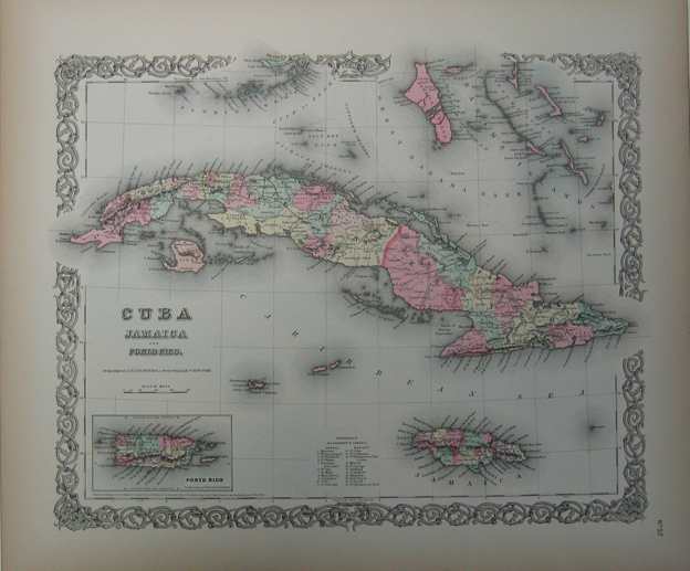 hand-colored map of Cuba, Map Of Cuba And Florida. hand-colored map of Cuba,