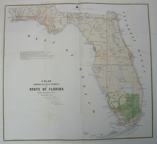 237fl: C1855 Large Florida Map