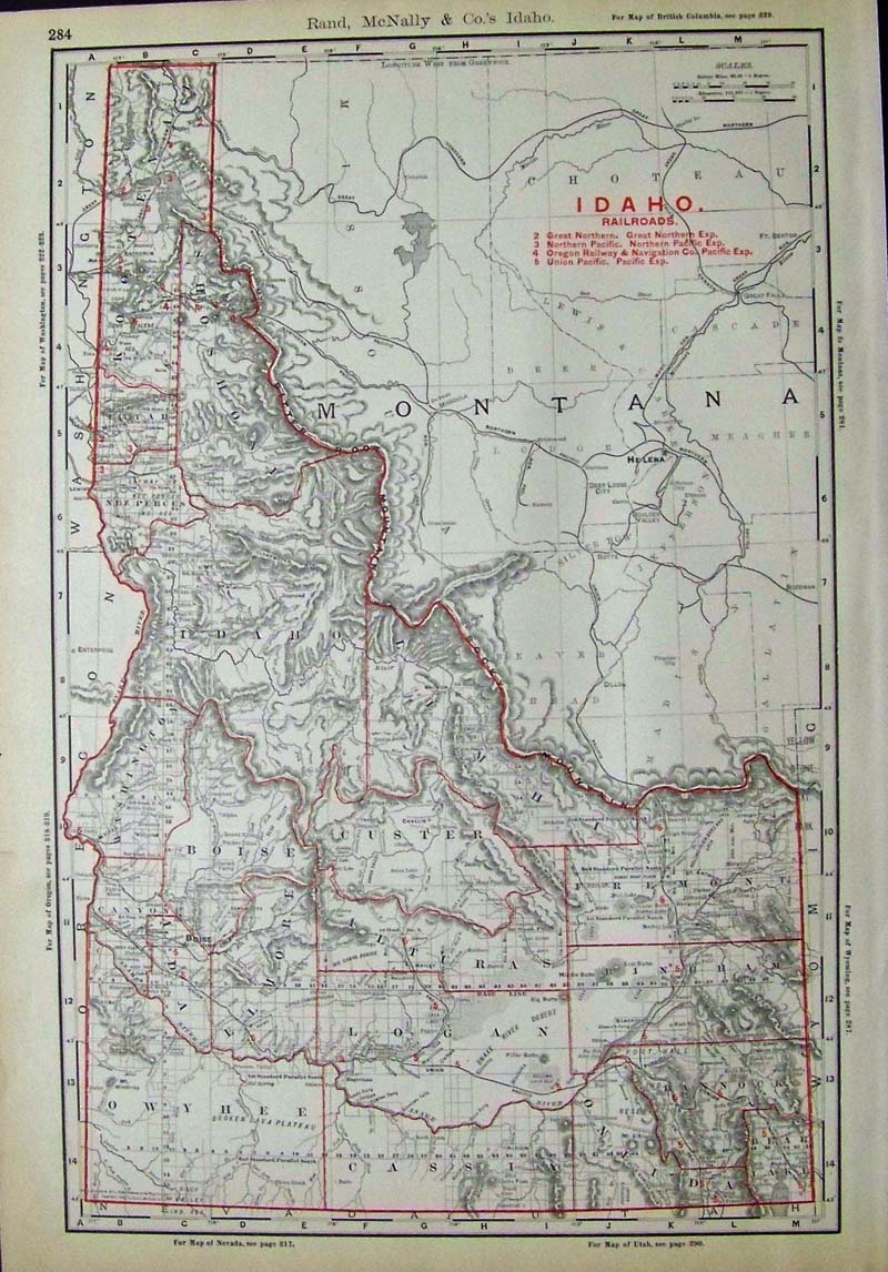 Idaho Antique Vintage Pictorial Map 