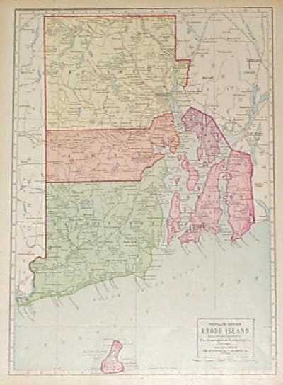 A Map Of Rhode Island. Colorful map of Rhode Island