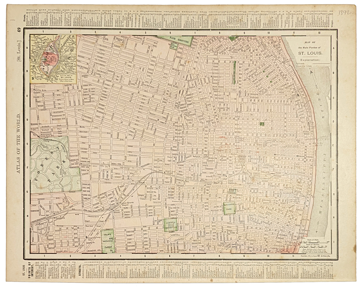 1873 St 20x30 Louis Missouri Vintage Old Panoramic City Map 