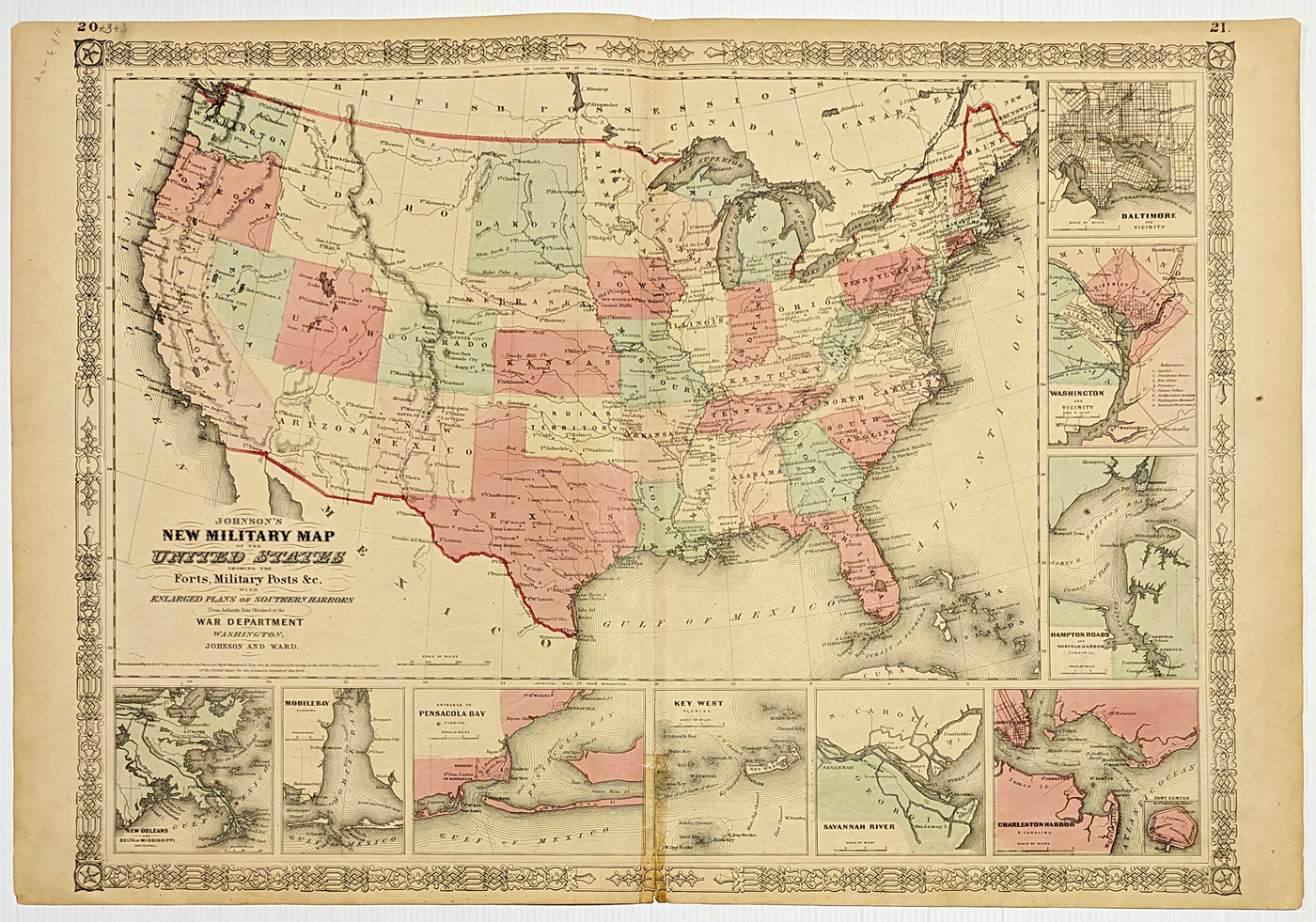 Usa Map 1863
