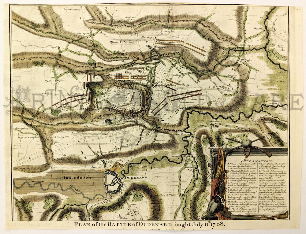1745 Belgium Battlefield Map by Basire