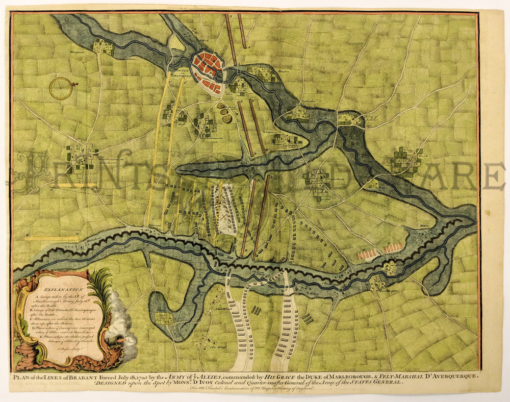 1747 Basire Map of Belgium Battlefield.