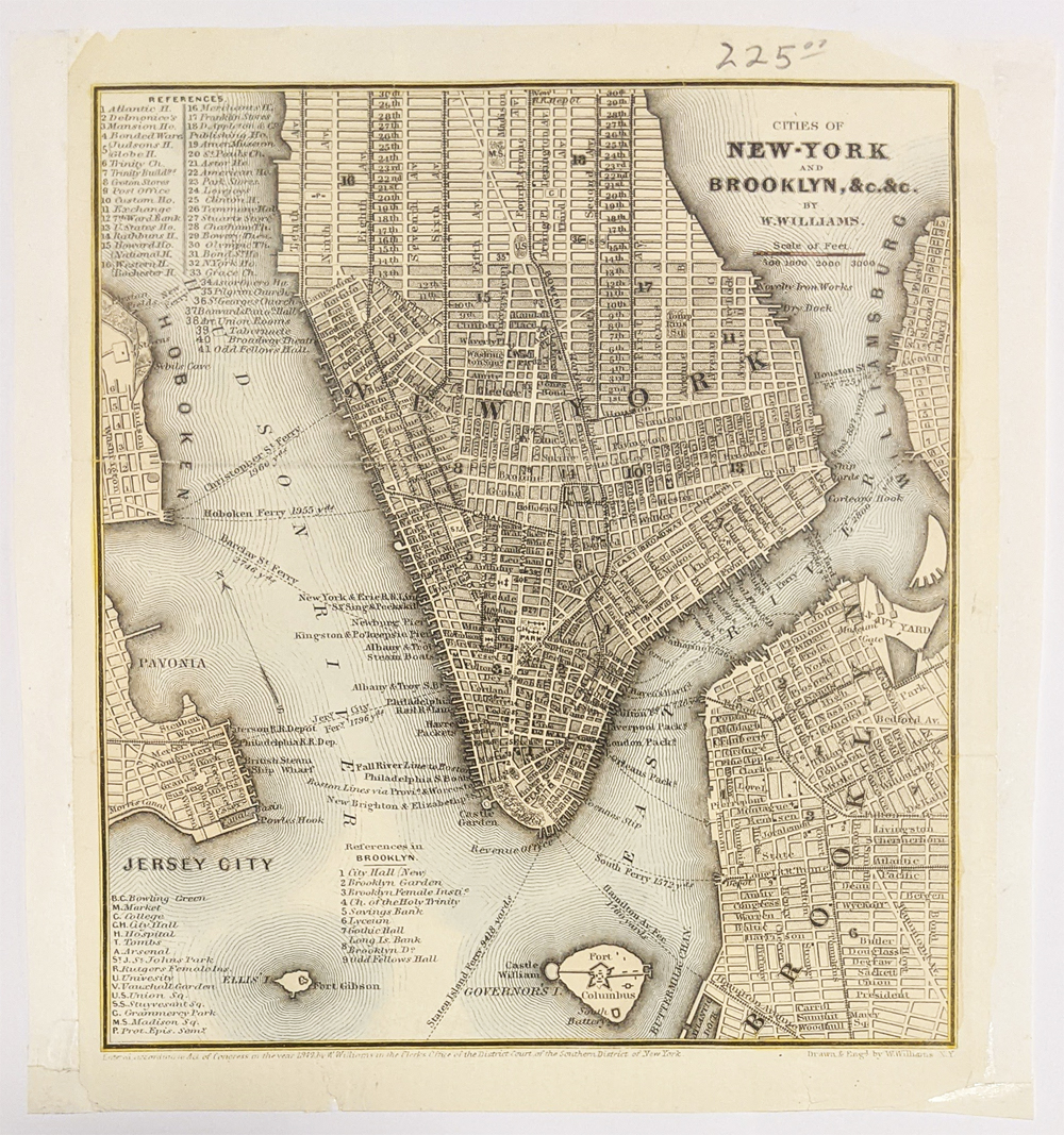 MAP ANTIQUE 1855 COLTON NEW YORK CITY VICINITY LARGE REPRO POSTER PRINT PAM1743 