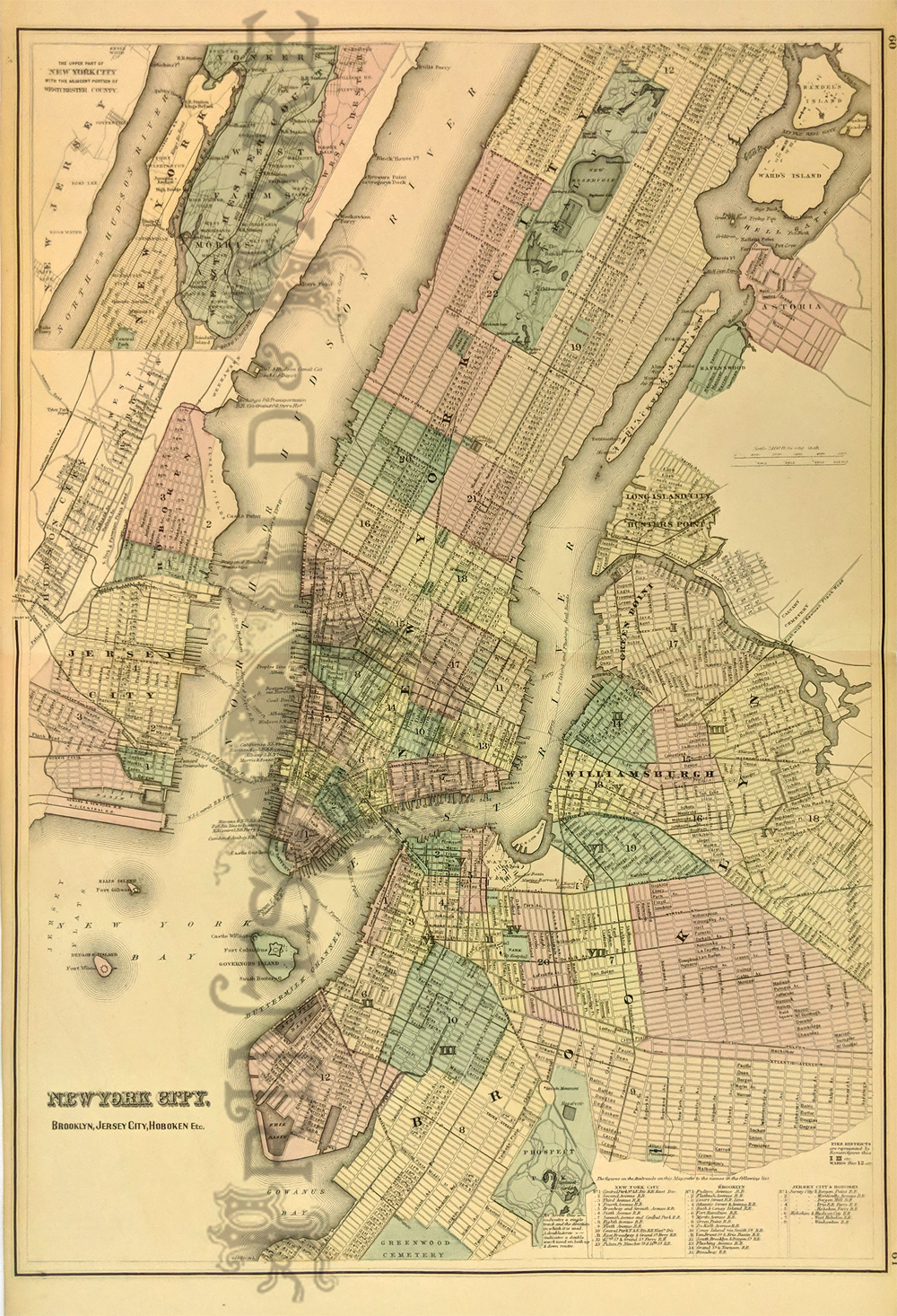 Prints Old Rare New York City Ny Antique Maps Prints