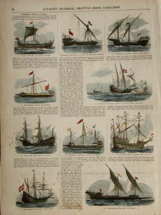 BESSEMER CHANNEL STEAM-SHIP HISTORY THE SWINGING SALOON 1874 ANTIQUE ENGRAVING 